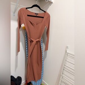 Dynamite Rust Long Sleeve Dress